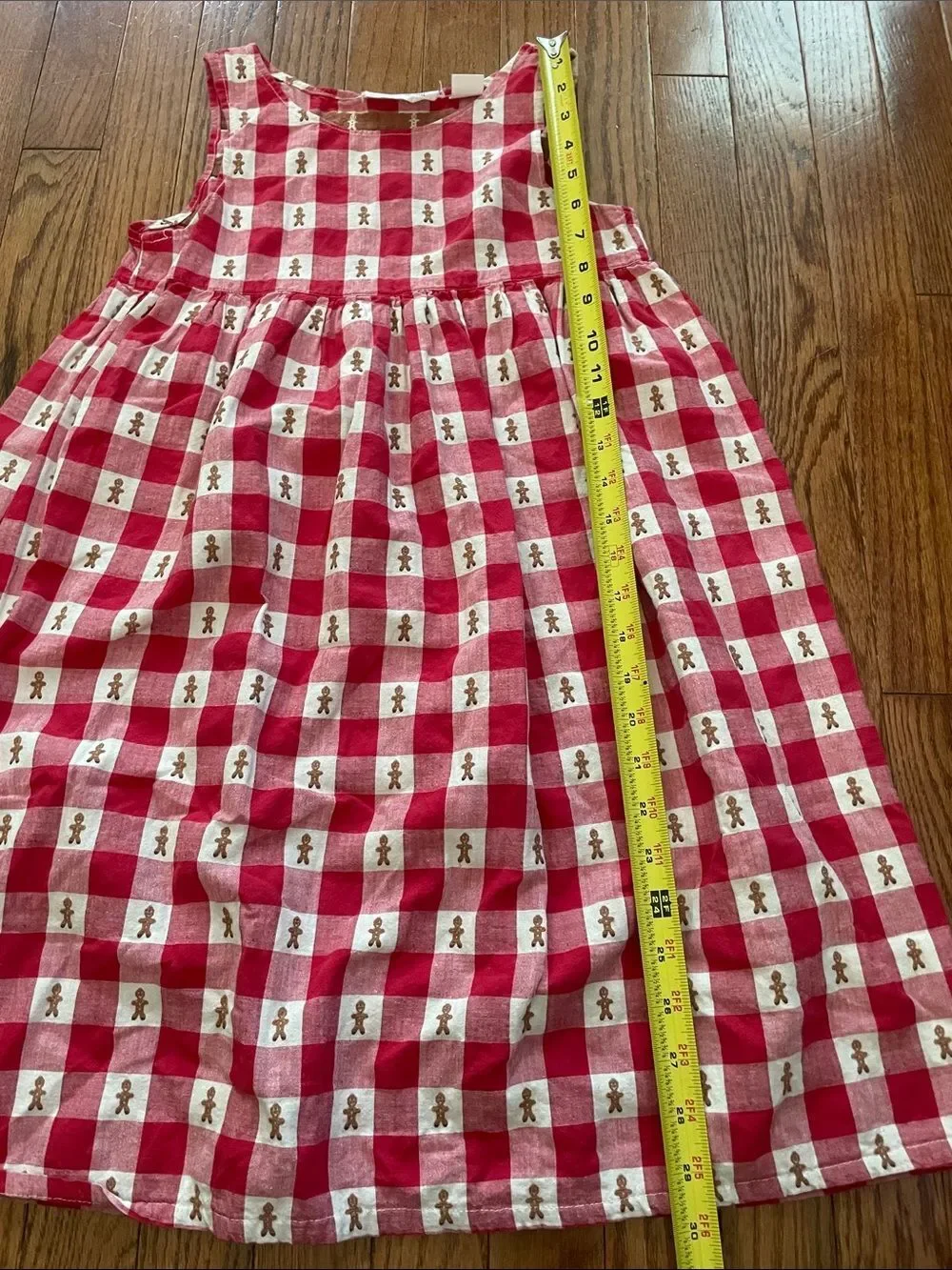 Country Ragz By Vernie Merritt Red White Gingham Gingerbread Man Dress Girl Sz 7